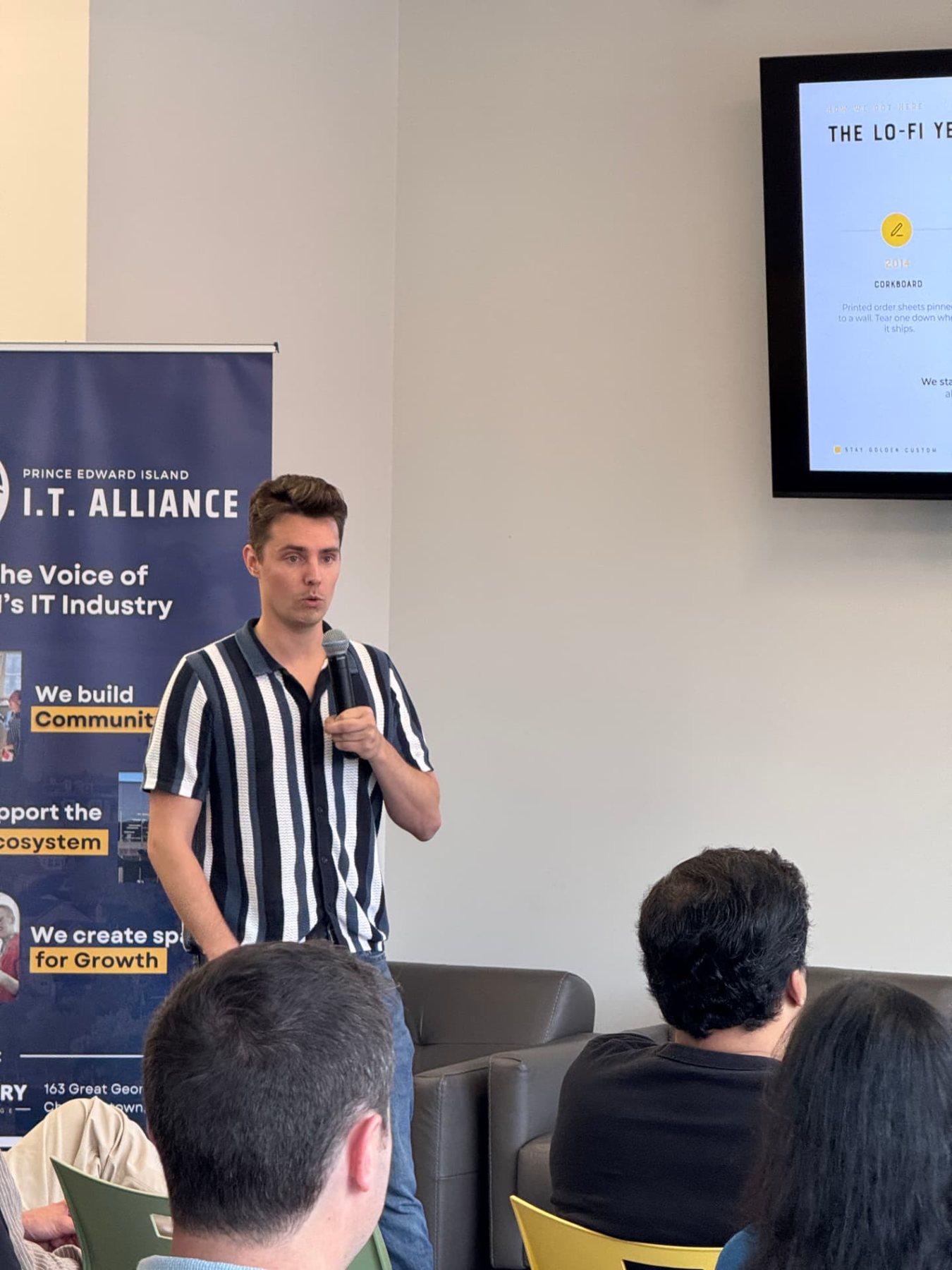 Coltin speaking at PEI Tech Week